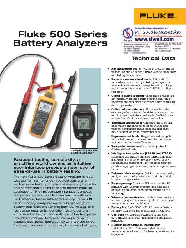 Datasheet Fluke Bt500 Hubungi Pt Siwali Swantika 021 45850618 Datasheet Fluke Bt500 Hubungi Pt Siwali Swantika 021 45850618