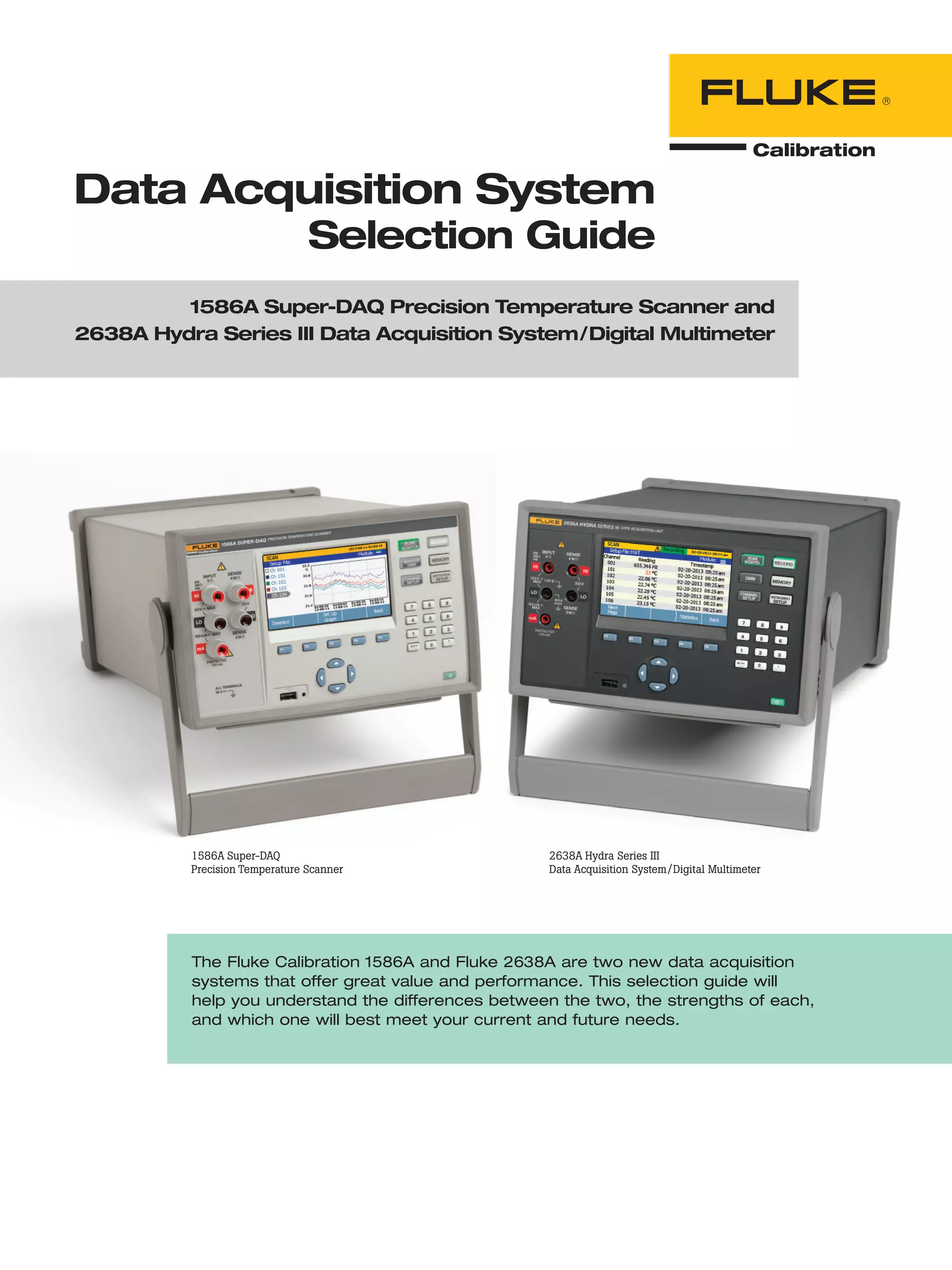 Fluke Data Acquisition System Selection Guide. Hubungi PT. Siwali ...