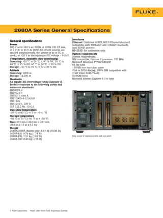 Datasheet Fluke Data Acquisition System. Hubungi PT. Siwali Swantika ...