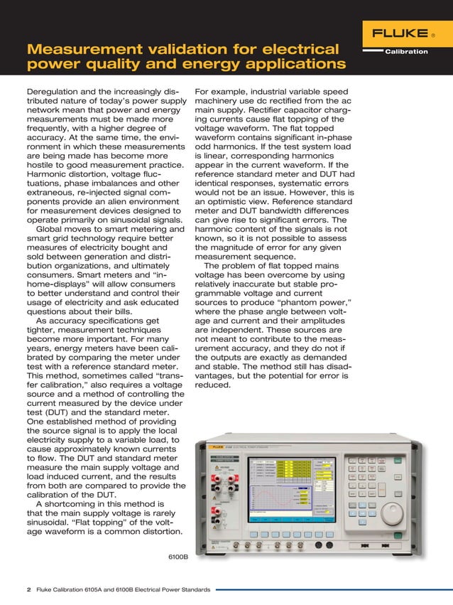 Datasheet Fluke Electrical Power Standard. Hubungi PT. Siwali Swantika ...