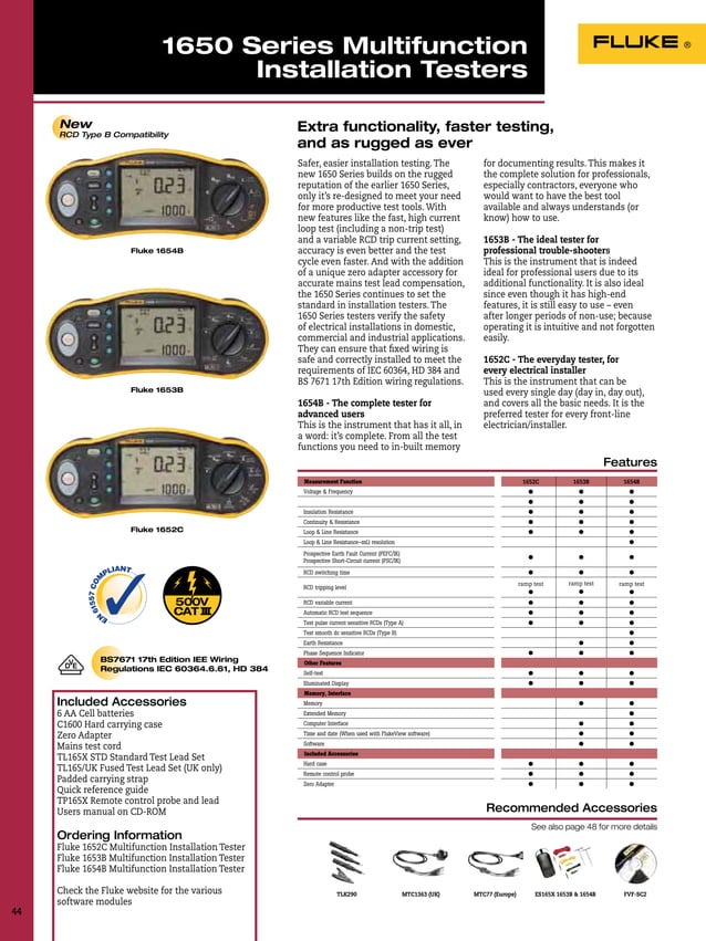 Fluke Electrical Measurement Testing Tools Catalog 2012 2013 in