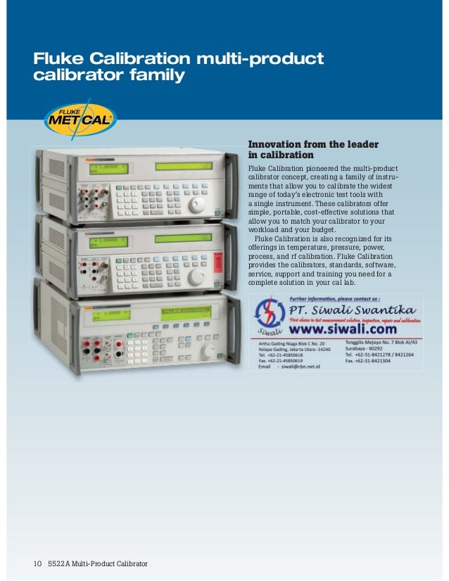 Datasheet Fluke 5522A. Hubungi PT. Siwali Swantika 021-45850618