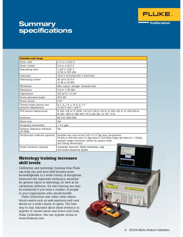 Datasheet Fluke 5522A. Hubungi PT. Siwali Swantika 02145850618