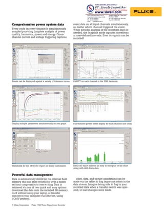 Datasheet Fluke 1750. Hubungi PT. Siwali Swantika 021-45850618 | PDF