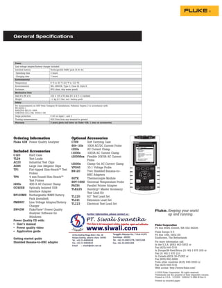 Datasheet Fluke 43B. Hubungi PT. Siwali Swantika 021-45850618 | PDF