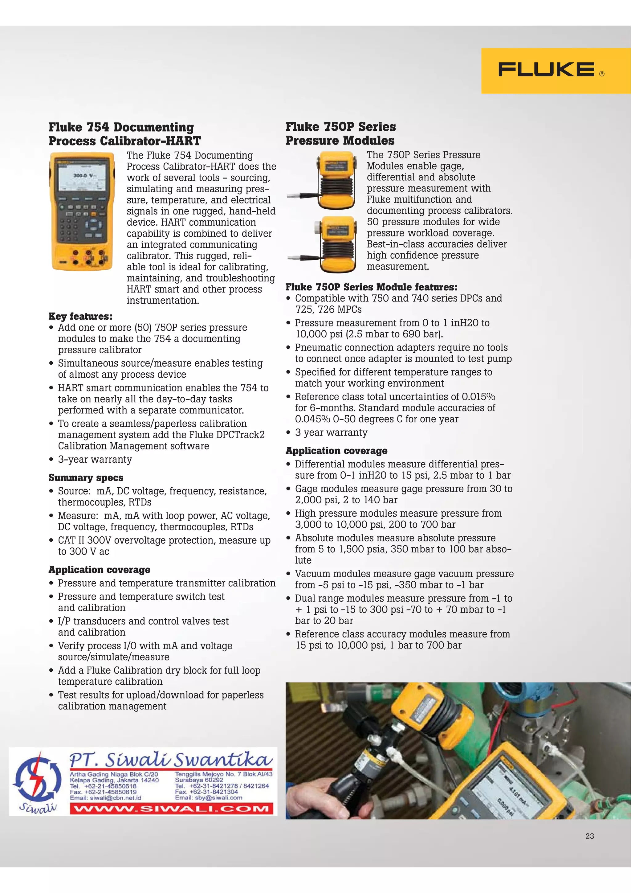 Fluke Catalog Pressure Calibration Application and Solutions PDF