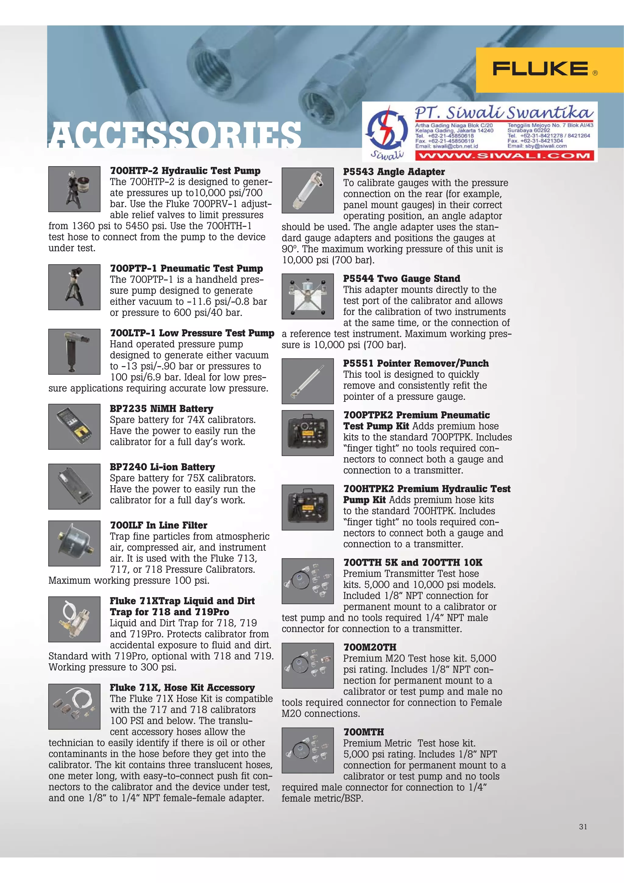 Fluke Catalog Pressure Calibration Application and Solutions PDF