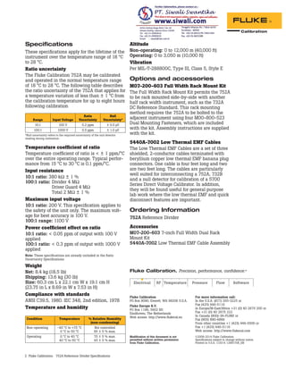 Datasheet Fluke 752A. Hubungi PT. Siwali Swantika 021-45850618 | PDF