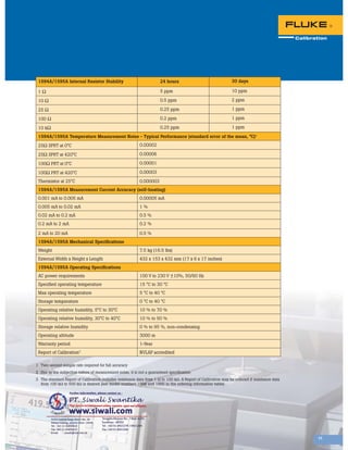 Datasheet Fluke Super-Thermometer. Hubungi PT. Siwali Swantika 021 ...