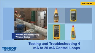 Testing and Troubleshooting 4
mA to 20 mA Control Loops
Process Troubleshooting
Webinar Series
 