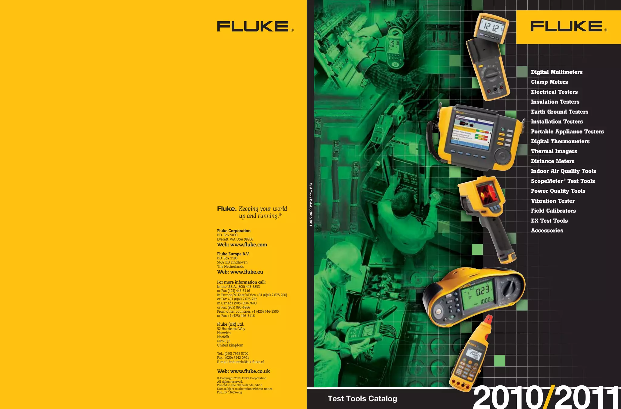 Fluke Test Tools Catalog 2010/2011 PDF Technology & Computing