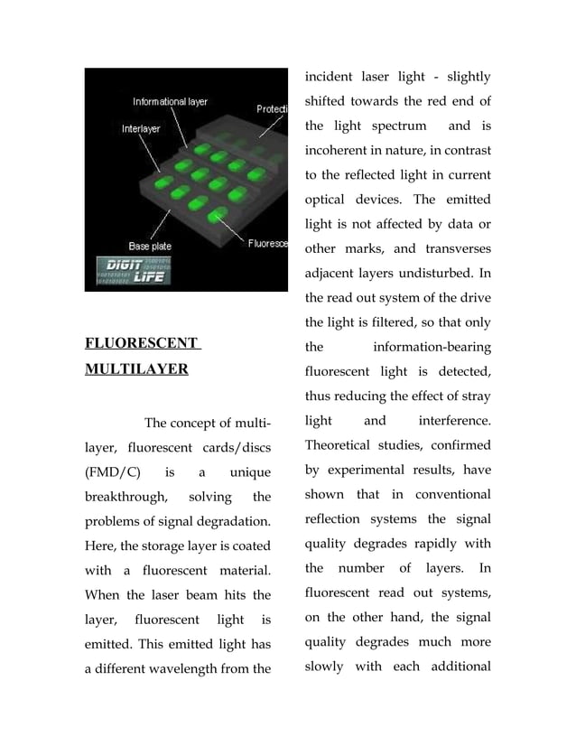 Fluorescent multilayer-disk-seminar-report | DOC