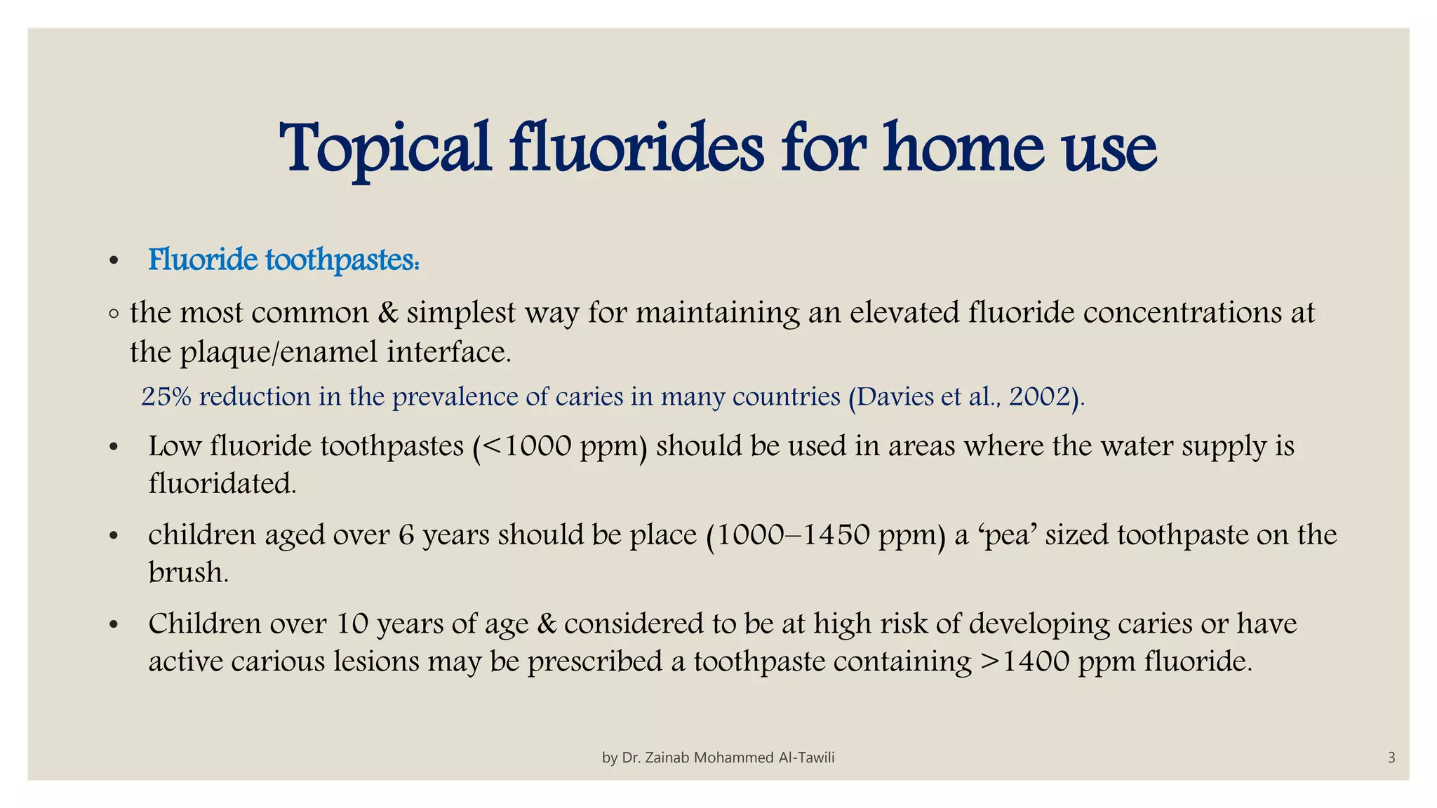 Fluoride and dental health | PPTX