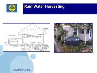 Rain Water Harvesting




www.ancollege.org
 