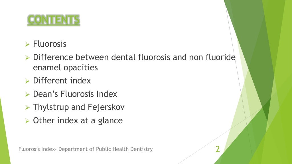 Fluorosis index