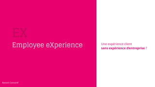 Une expérience client
sans expérience d’entreprise ?
Employee eXperience
EX
Benoit Convard
 