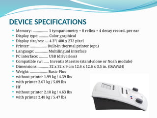 TYMPANOMETER Flute Diagnostic Middle Ear Analyzer | PPTX