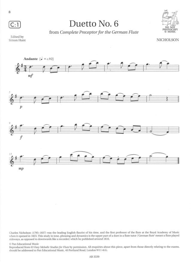 Flute exam pieces grade 1