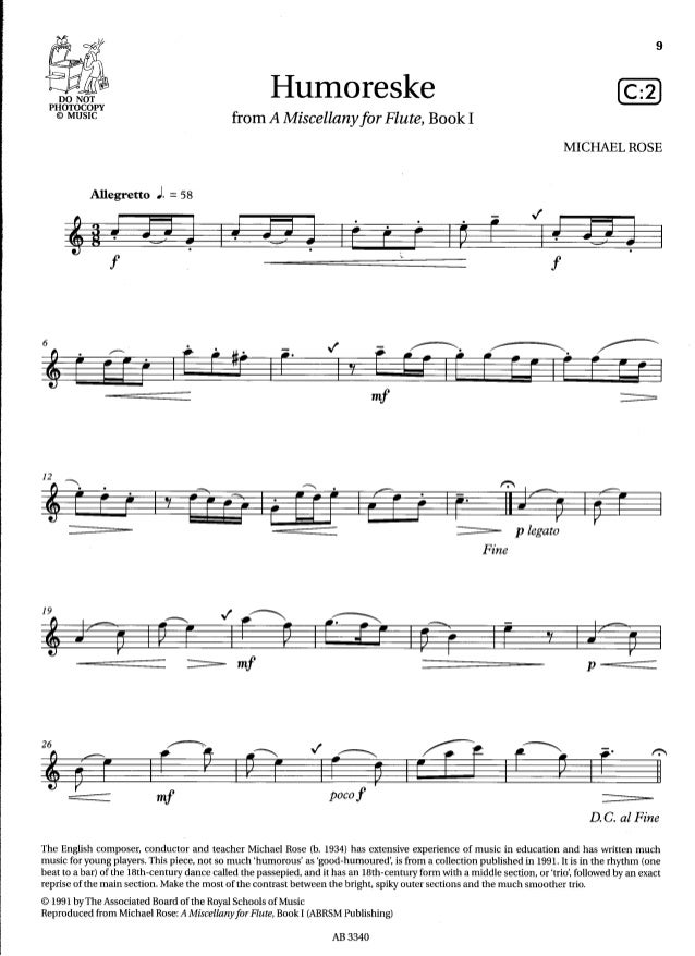 Flute exam pieces grade 2