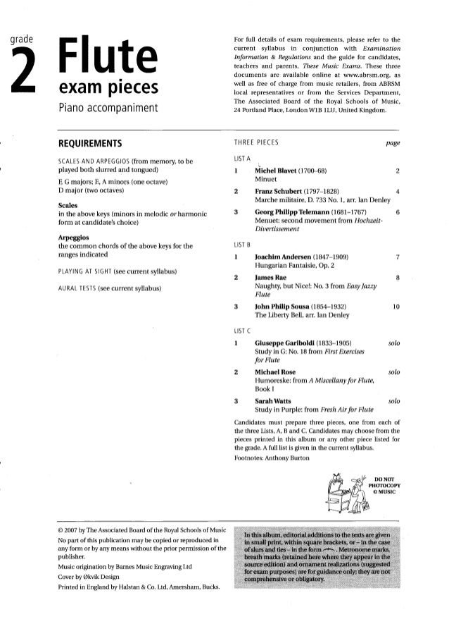 Flute exam pieces grade 2