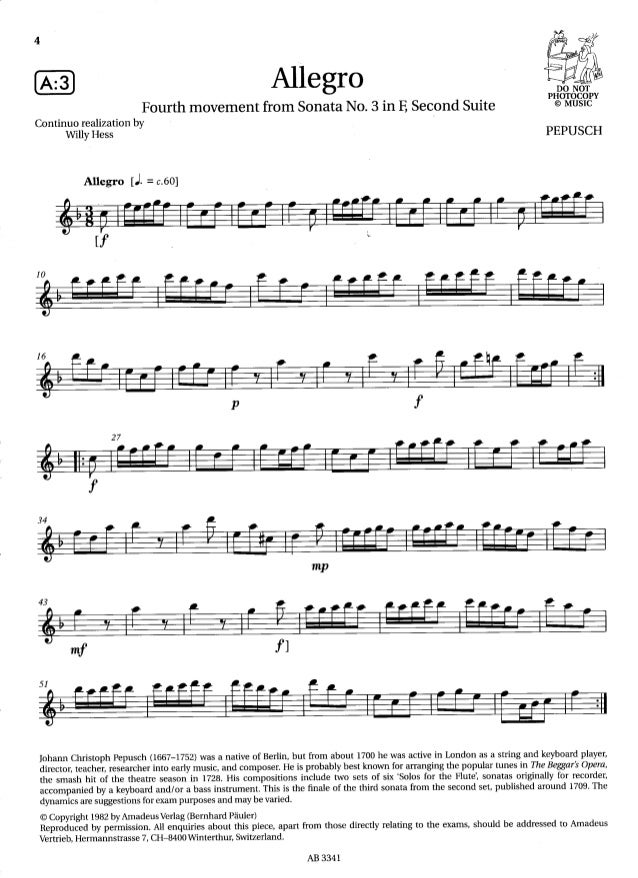 Flute exam pieces grade 3