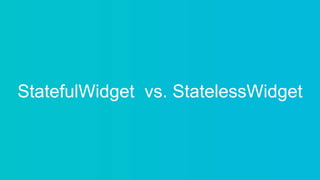 StatefulWidget vs. StatelessWidget
 