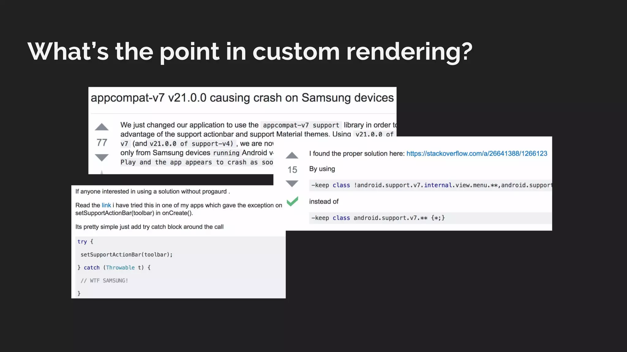 What’s the point in custom rendering?
 