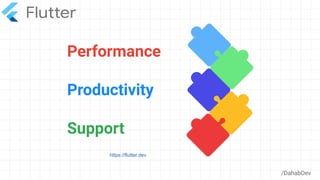 Performance
Productivity
Support
/DahabDev
https://flutter.dev
 
