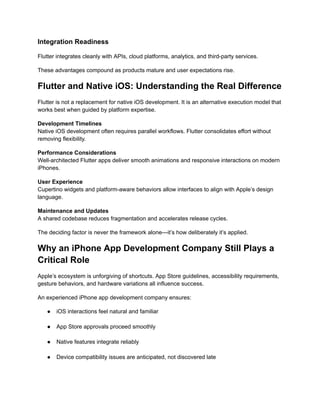Flutter App Development Services Built for iOS Performance and Long ...