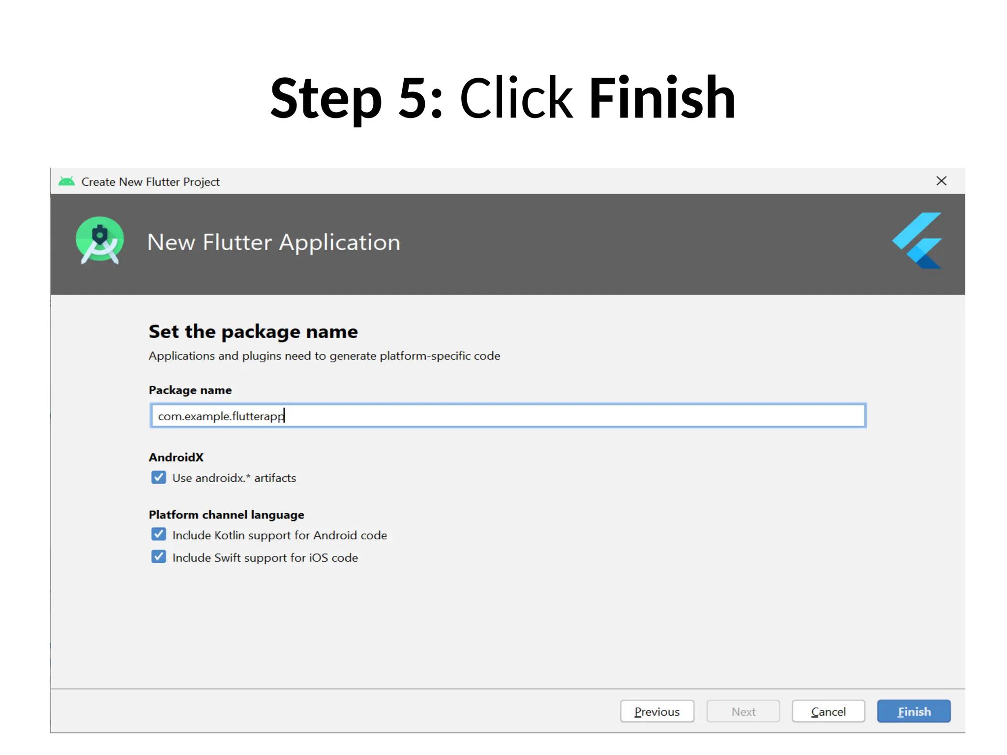 Step 5: Click Finish
 