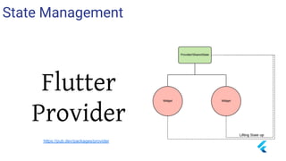https://pub.dev/packages/provider
State Management
 