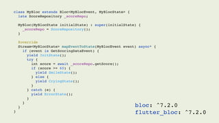 abstract class DataBlocEvent {}
class MyBlocLoadEvent extends DataBlocEvent {}
 