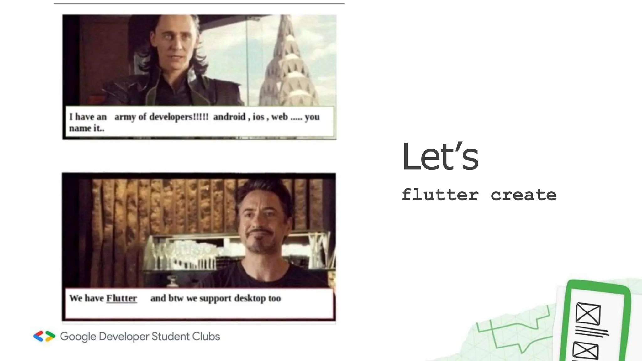 Let’s
flutter create
 