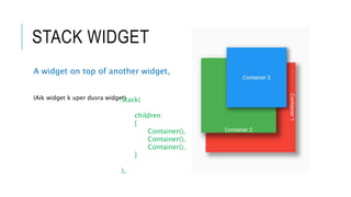 Types of widgets in flutter? Difference between Row/Column/Stack | PPTX ...