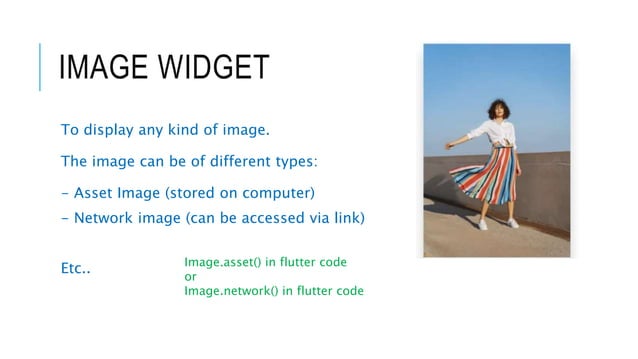 Types of widgets in flutter? Difference between Row/Column/Stack | PPT