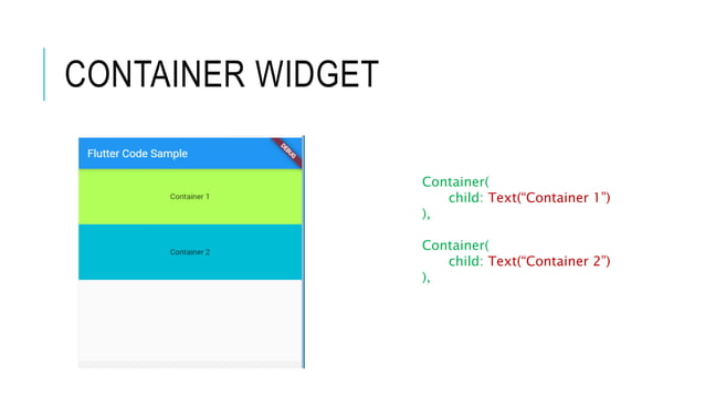 Types of widgets in flutter? Difference between Row/Column/Stack | PPTX ...