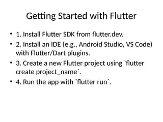 Flutter App Development Course for the beginners Intro | PPTX