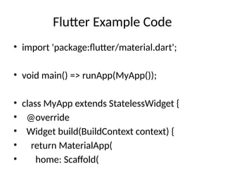 Flutter App Development Course for the beginners Intro | PPTX