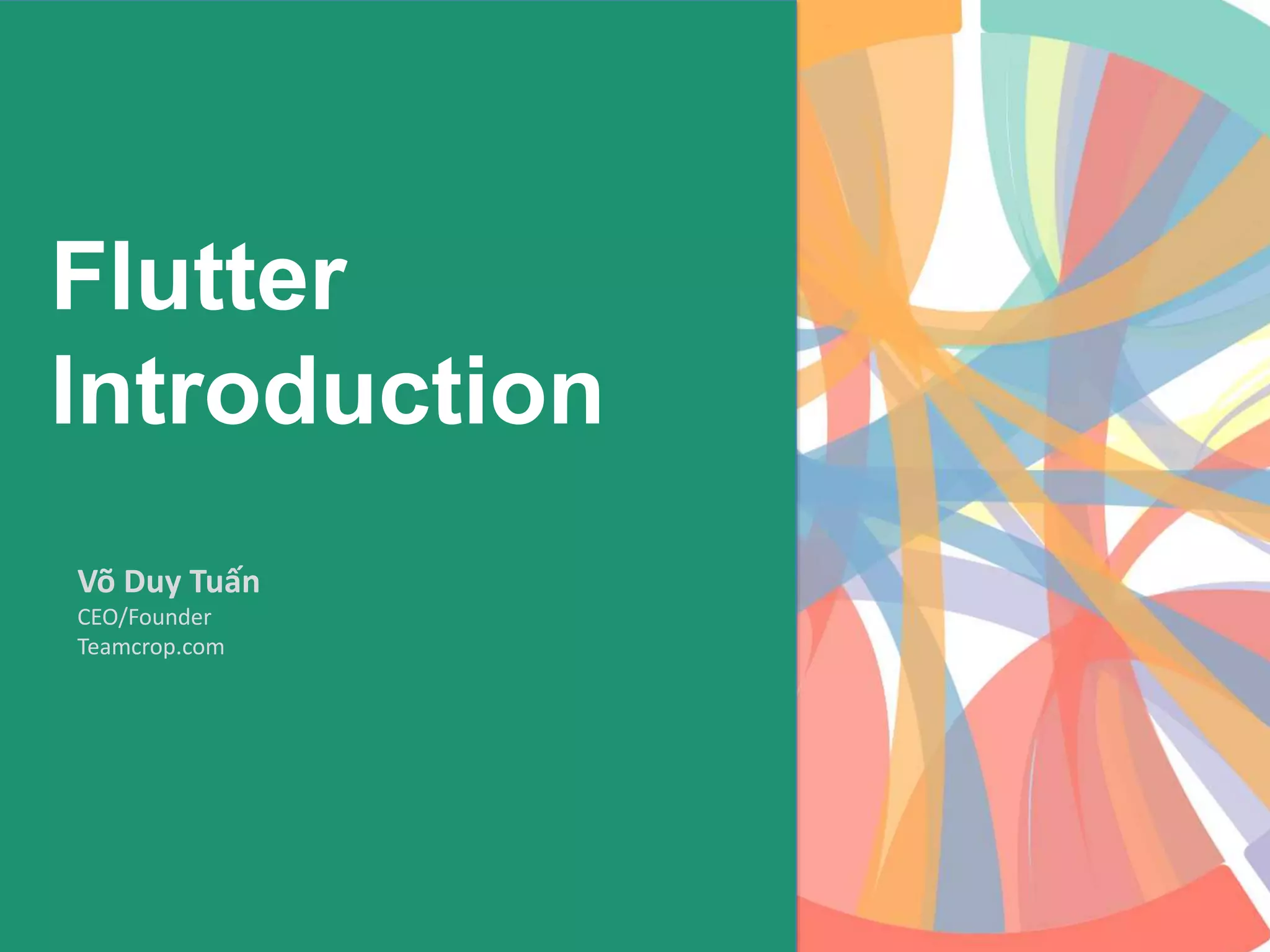 Flutter
Introduction
Võ Duy Tuấn
CEO/Founder
Teamcrop.com