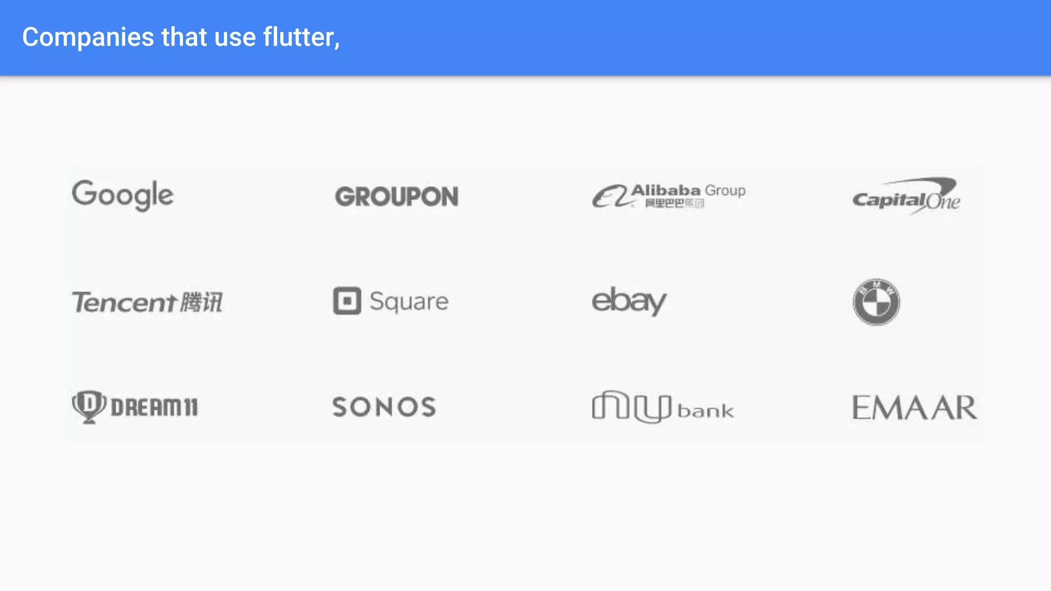 Companies that use flutter,
 