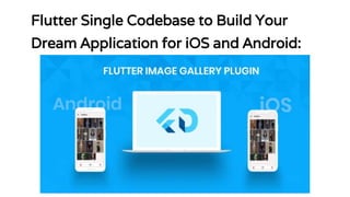 Flutter Single Codebase to Build Your
Dream Application for iOS and Android:
 