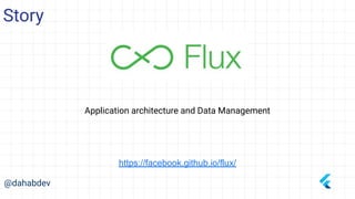 @dahabdev
Story
https://facebook.github.io/flux/
Application architecture and Data Management
 