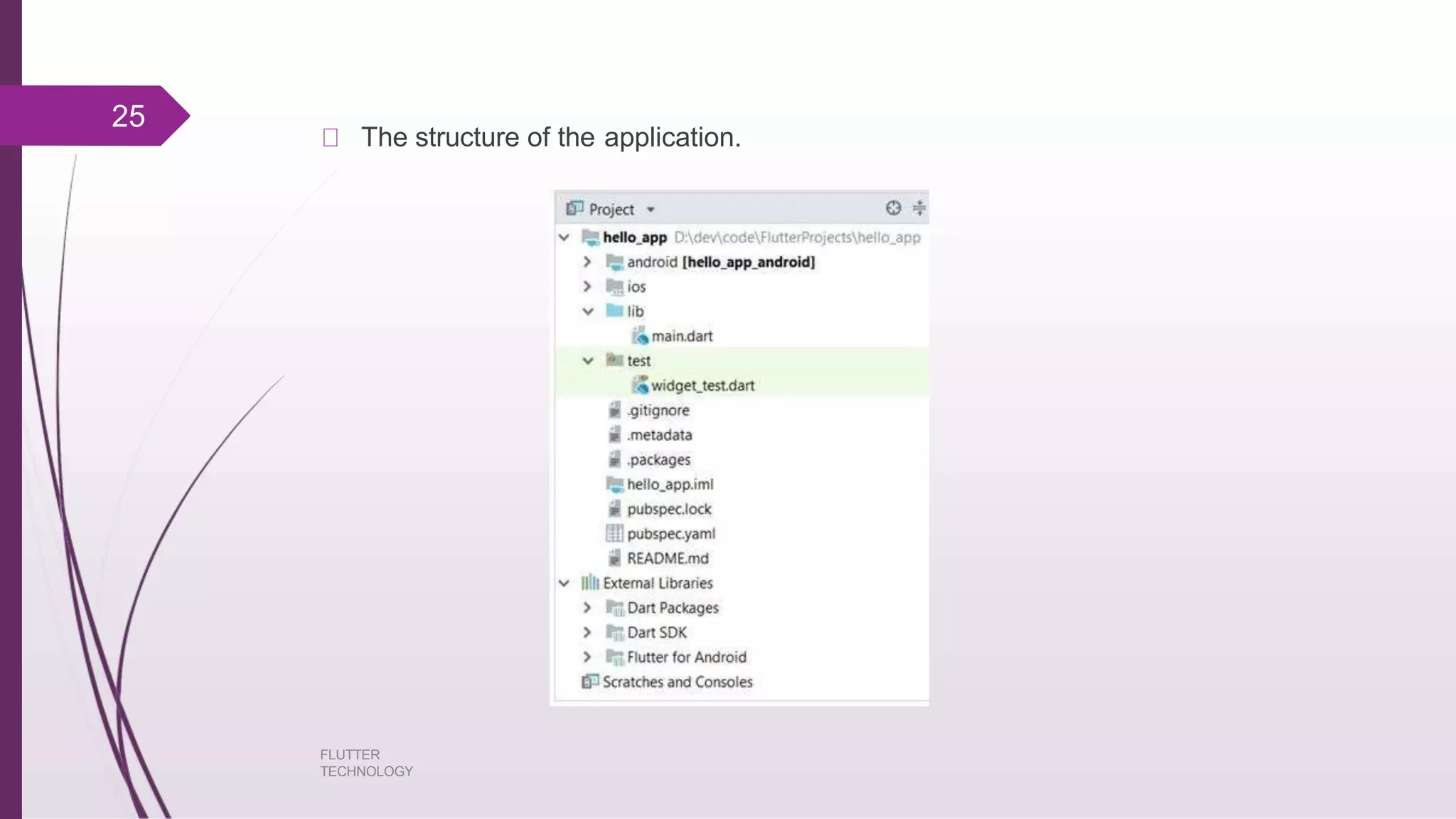 The structure of the application. 25 FLUTTER TECHNOLOGY 