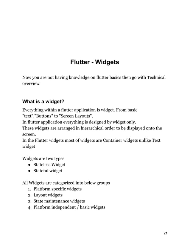 Flutter tutorial for Beginner Step by Step | PDF