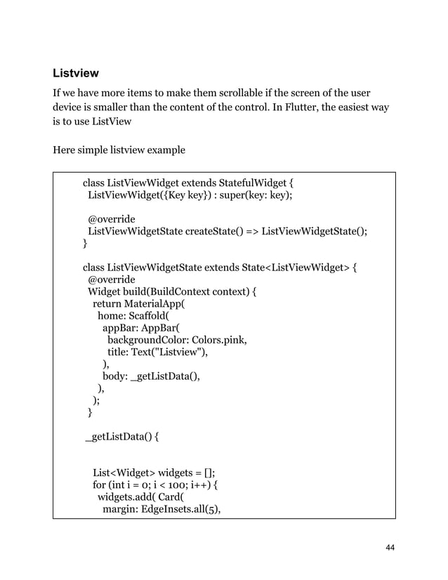 Flutter tutorial for Beginner Step by Step | PDF