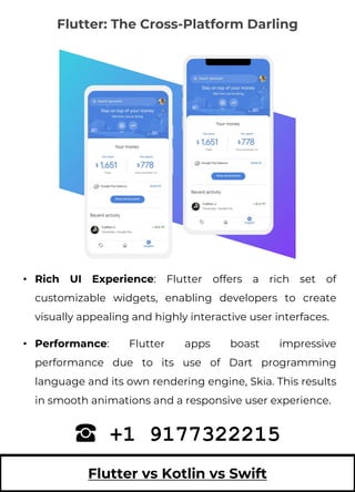 Flutter VS Kotlin Vs Swift: Which is Better for App Development? | PDF