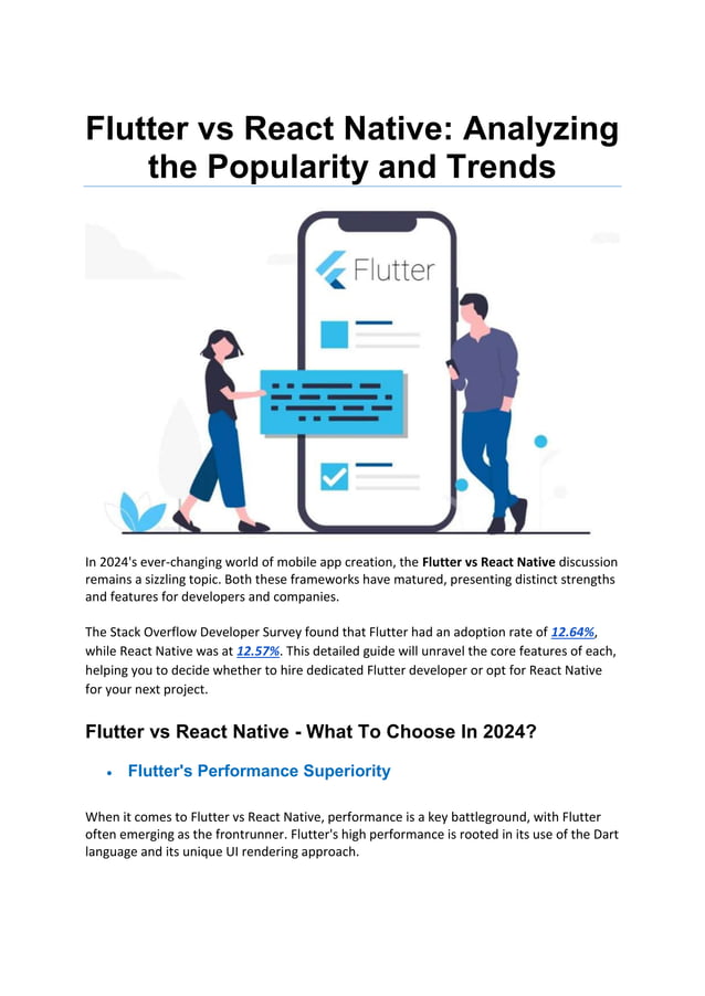 Flutter vs React Native: Analyzing the Popularity and Trends | PDF