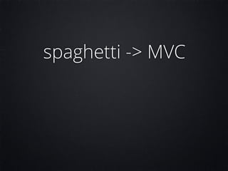 spaghetti -> MVC
 