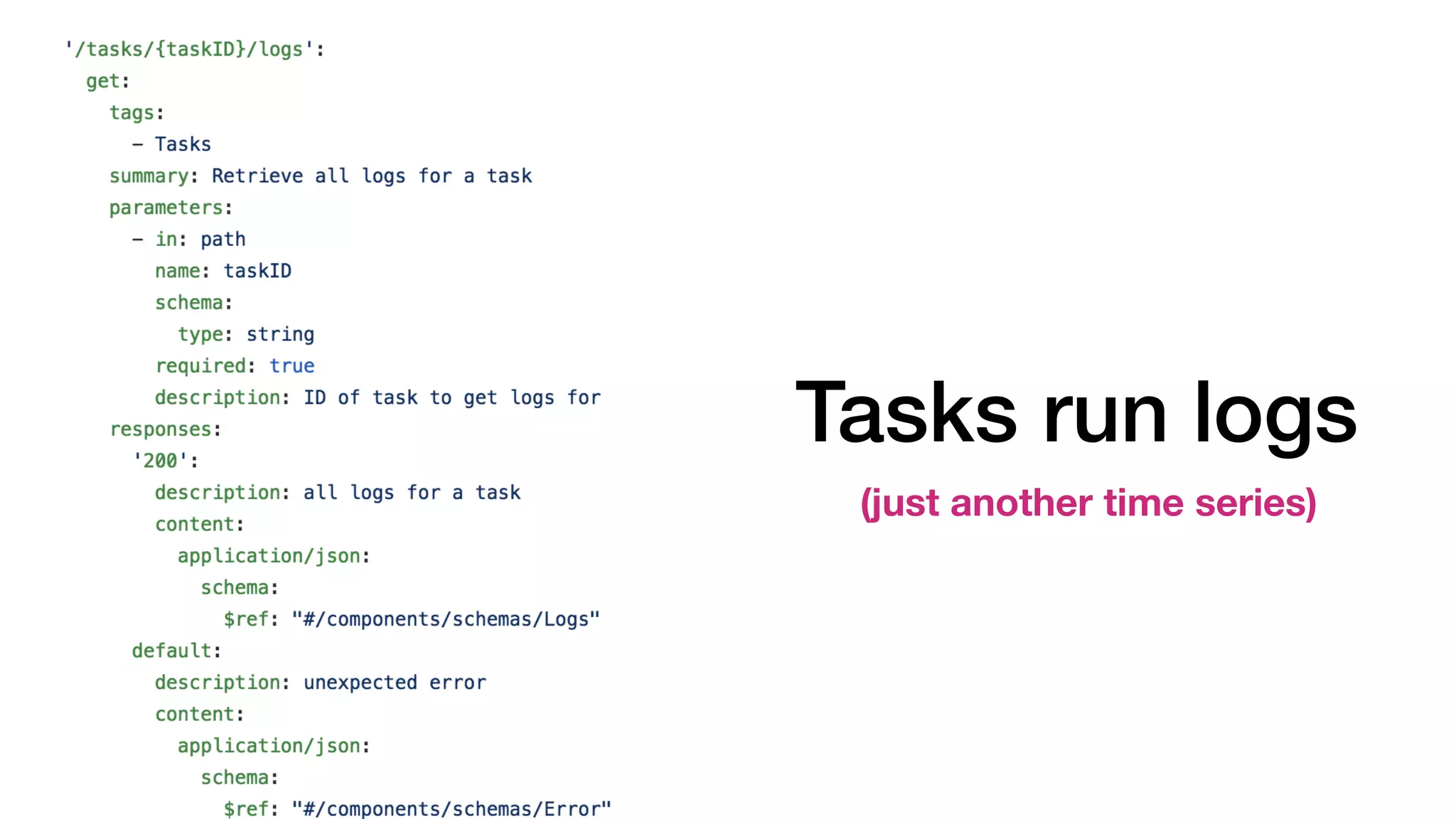 Tasks run logs
(just another time series)
 