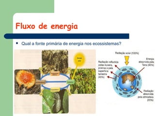 Fluxo de energia


Qual a fonte primária de energia nos ecossistemas?

 